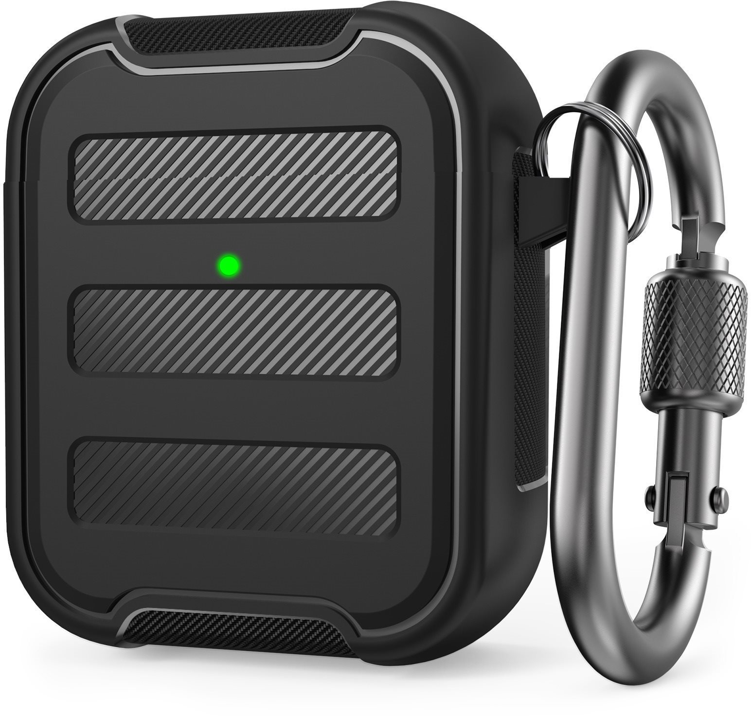 Fülhallgató tok AhaStyle Premium TPU Rugged Airpods 1&2 fekete tok