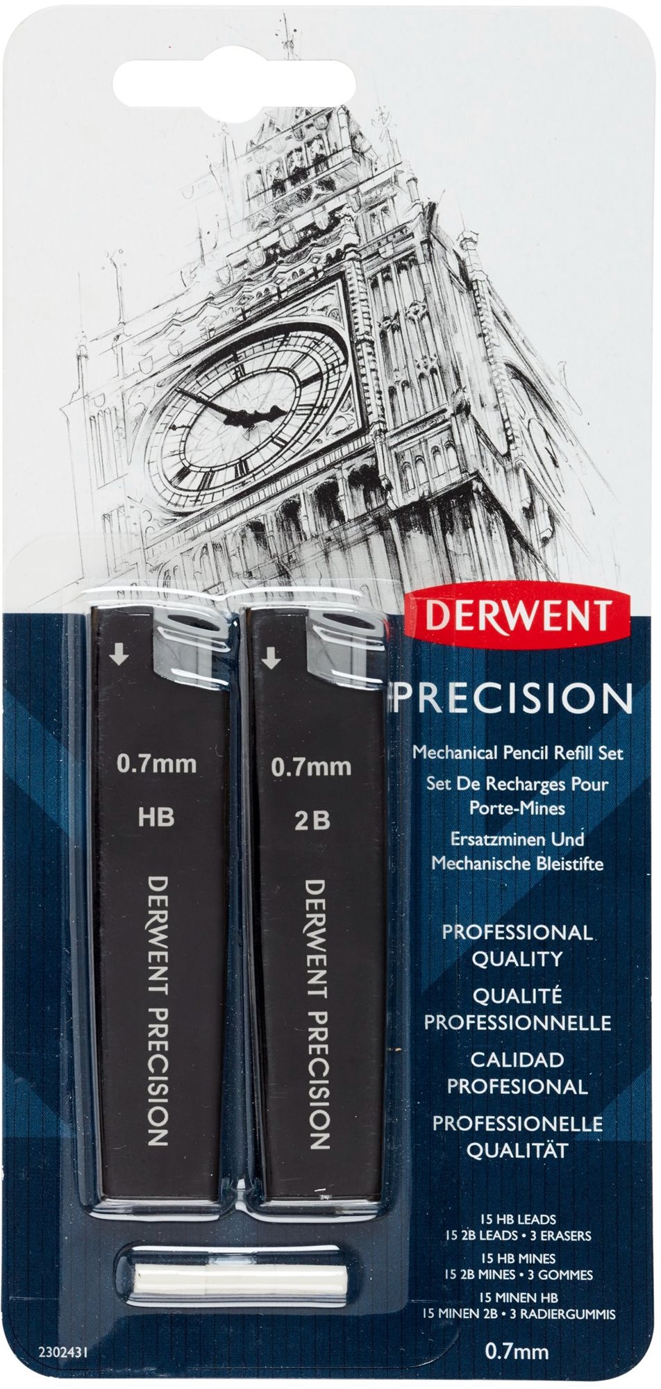 Grafit ceruzabél DERWENT Precision Mechanical Pencil Refill Set 0