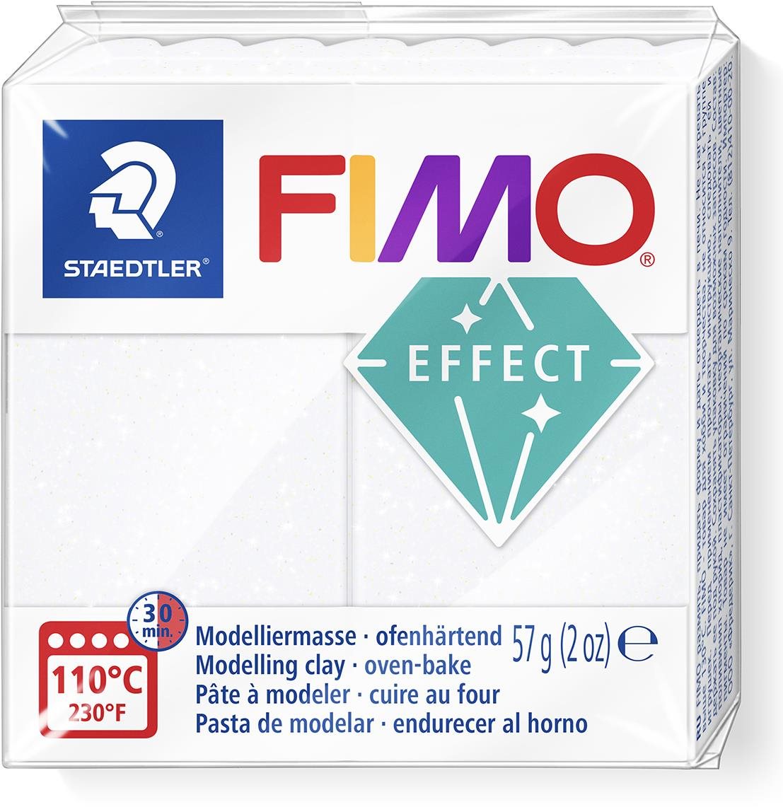 Gyurma FIMO effect 8020 fehér csillogással