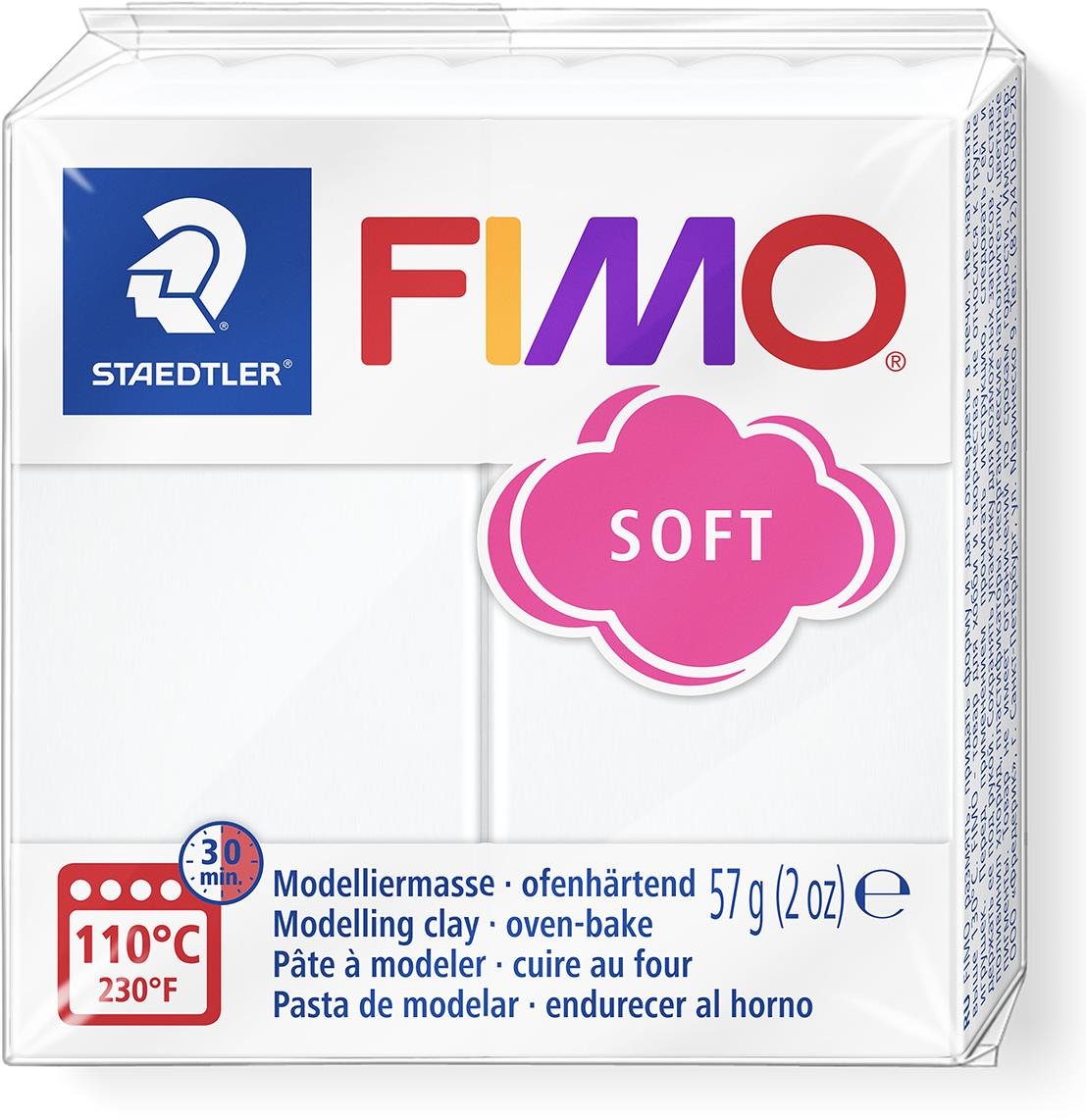 Gyurma FIMO soft 8020 56g fehér
