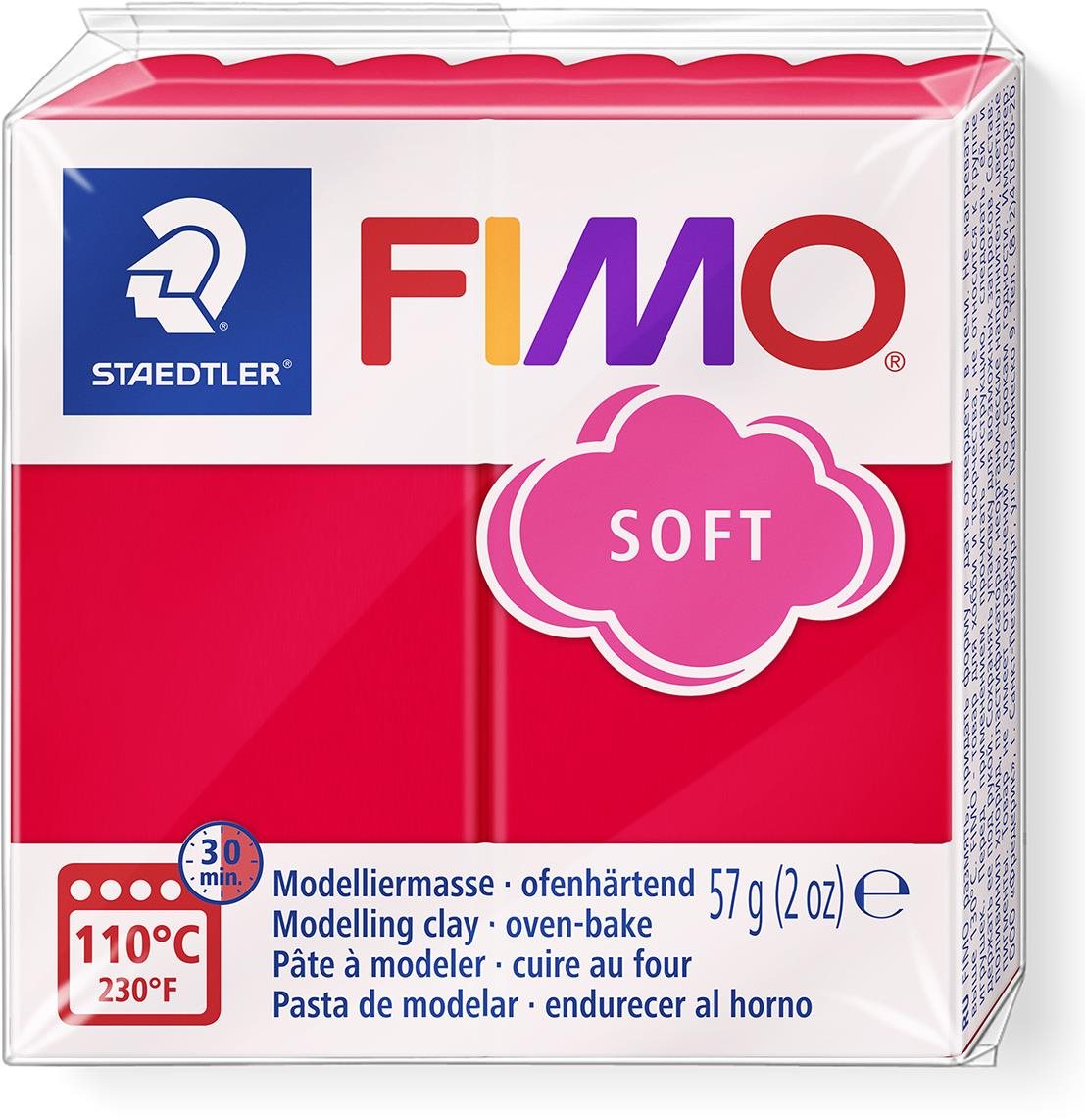 Gyurma FIMO soft 8020 56g piros