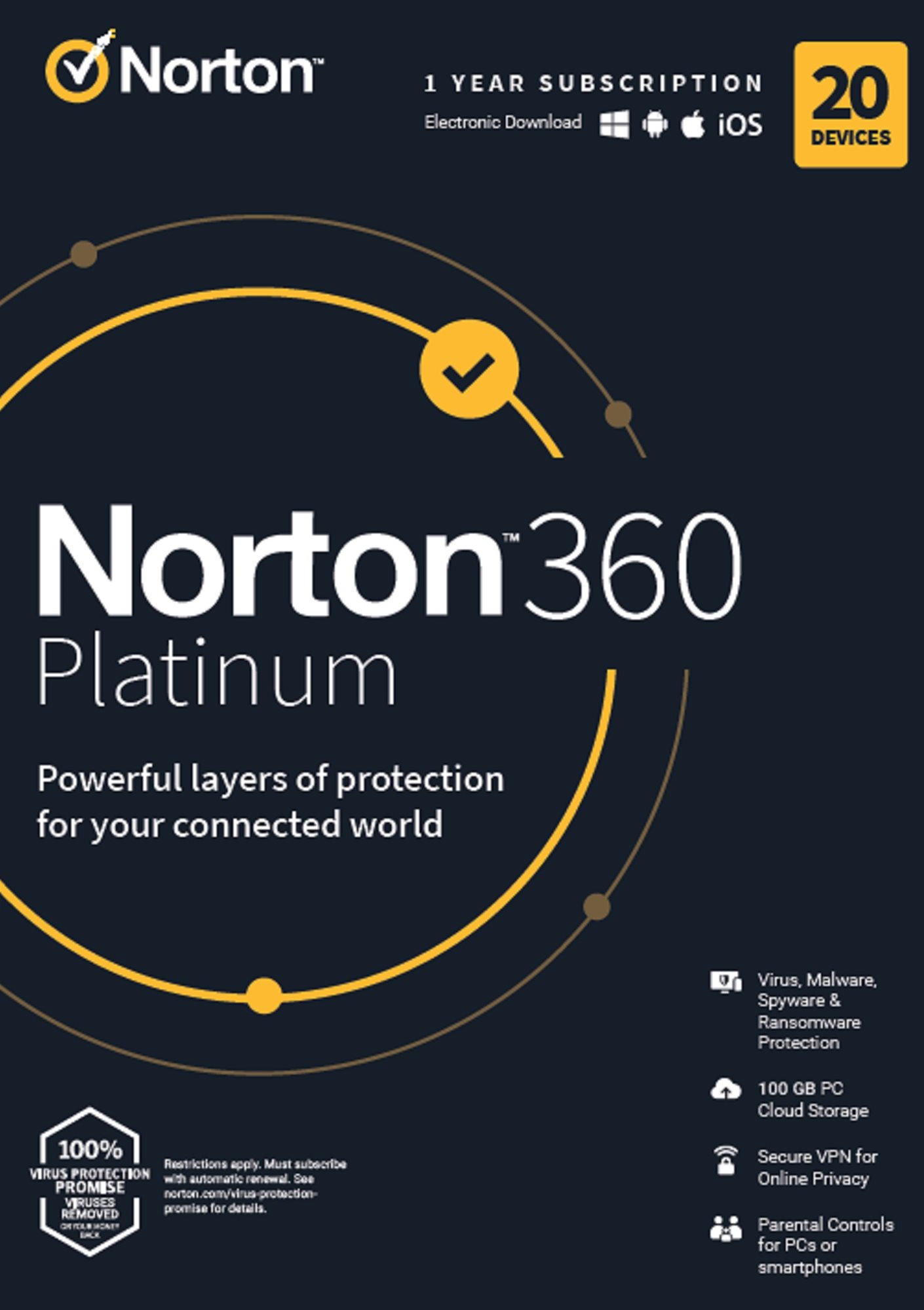 Internet Security Norton 360 Platinum 100GB