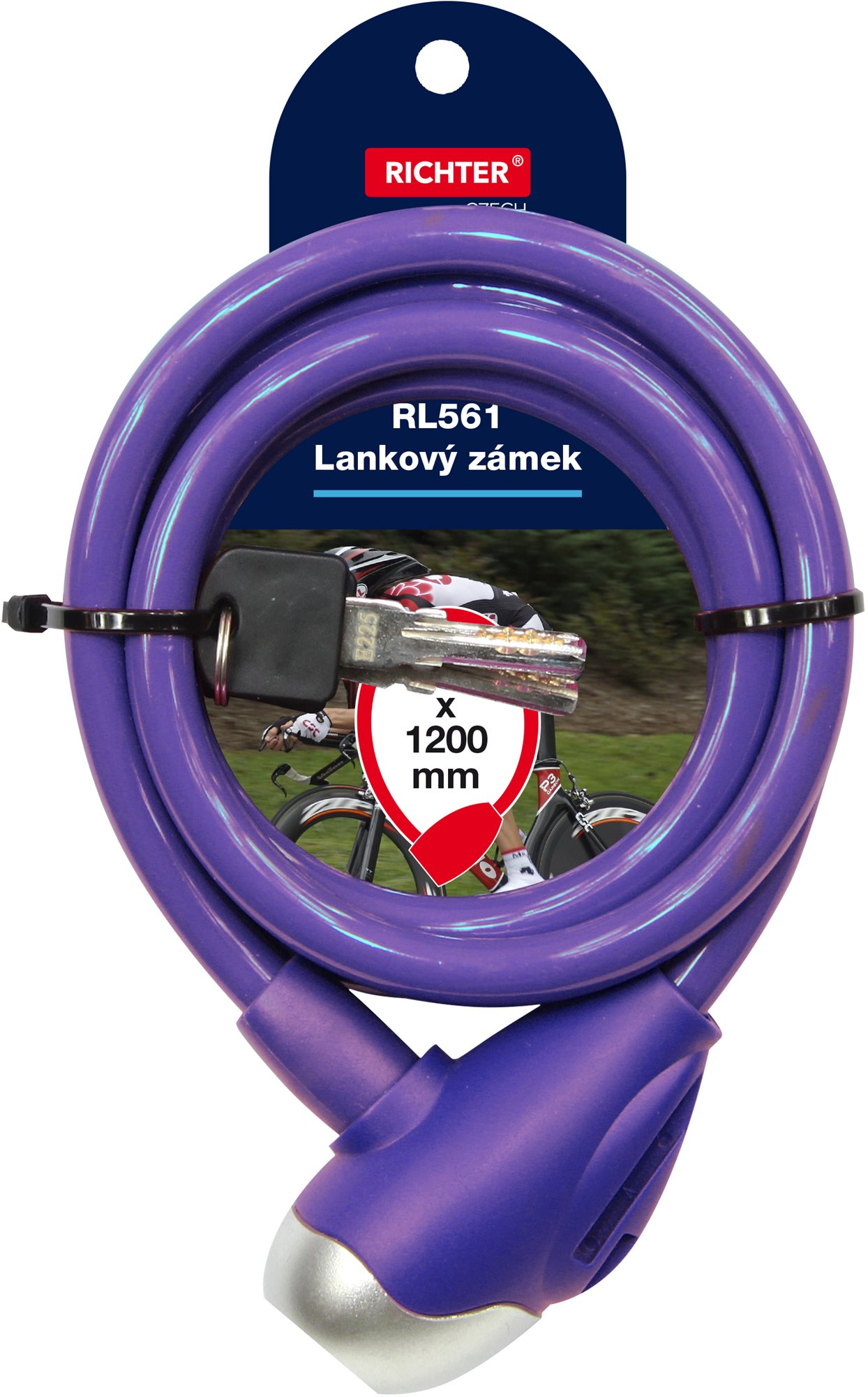 Kerékpár zár Richter cseh lakat RL.561.10x1200.FIA