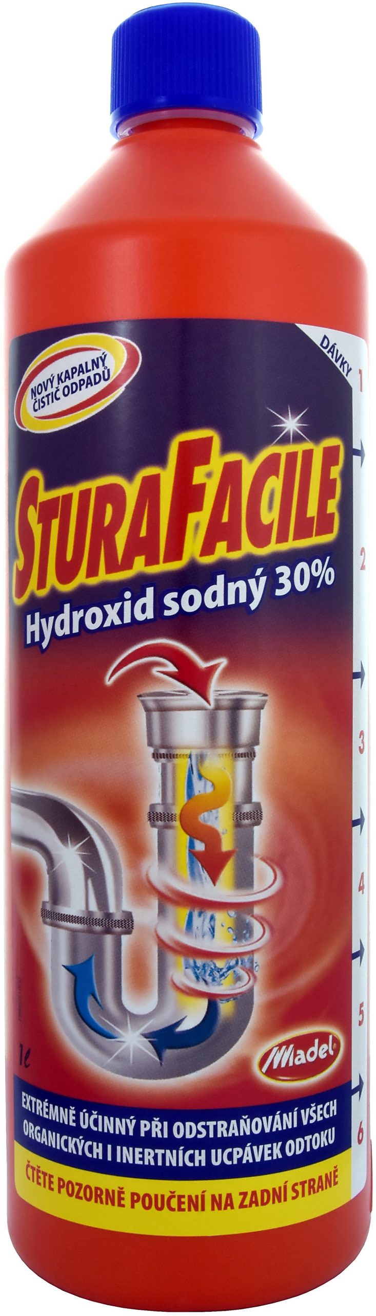 Lefolyótisztító STURA FACILE Nátrium-hidroxid 30% lúgos