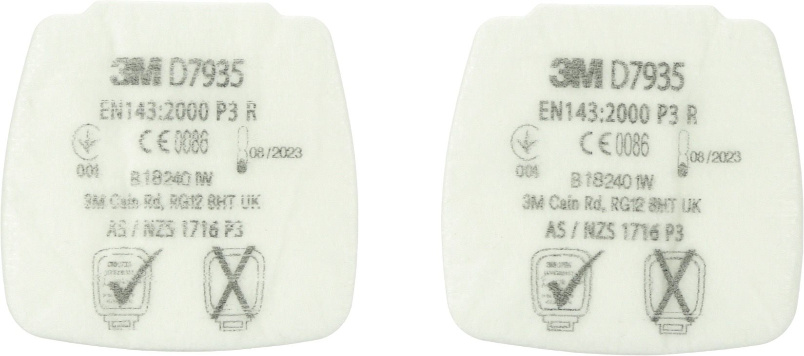 Légzésvédő szűrőbetét 3M Secure Click D7935 P3 R részecskeszűrő - 4db-os csomag