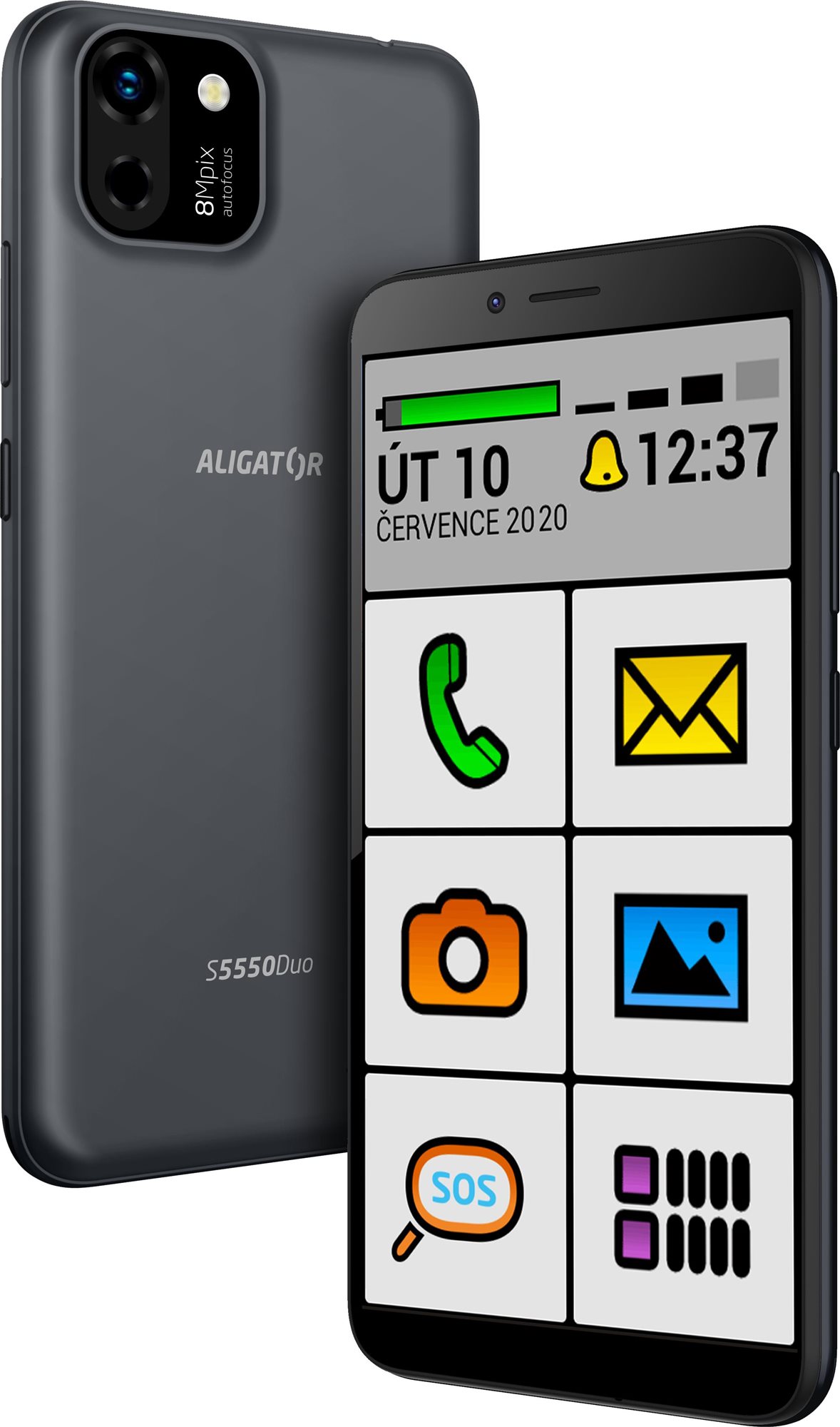 Mobiltelefon Aligator S5550 SENIOR fekete