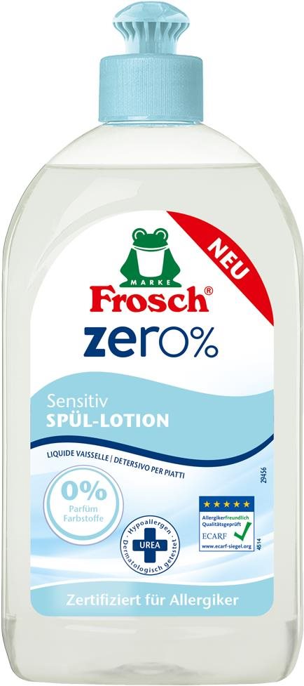 Öko mosogatószer FROSCH EKO ZERO% Érzékeny bőrre 500 ml