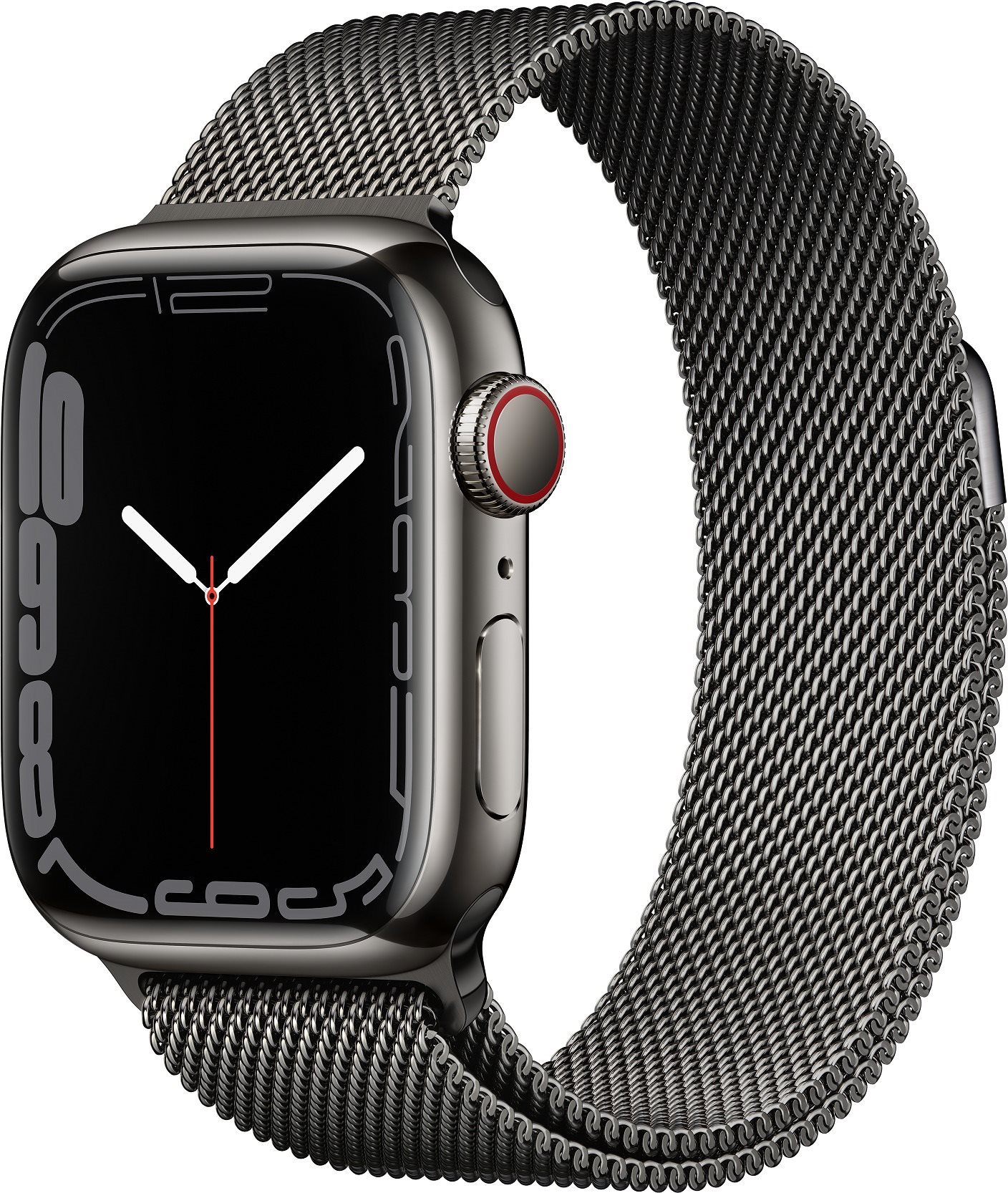 Okosóra Apple Watch Series 7 41mm Cellular Grafitszínű rozsdamentes acél grafitszínű milánói szíjjal