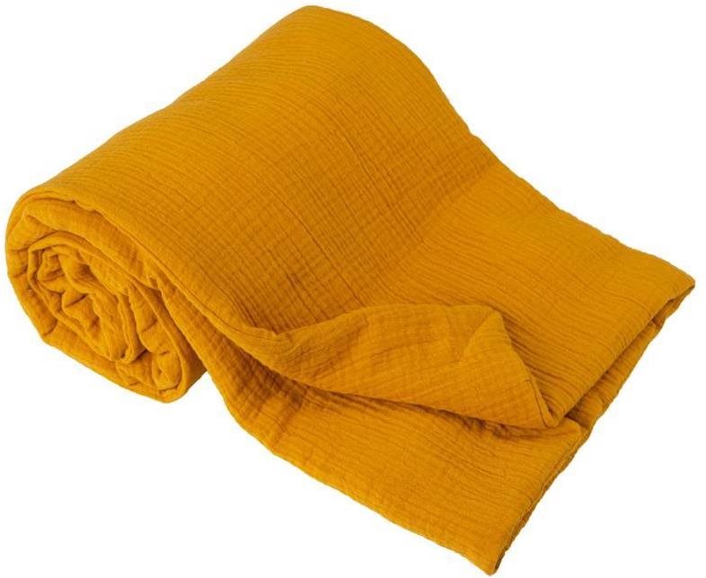 Pléd BABYMATEX Pamut takaró Muszlin mustárszínű 75x100 cm