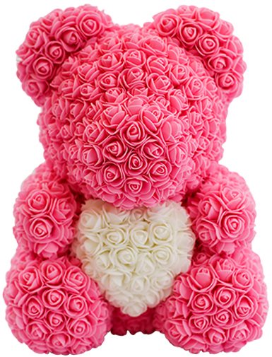 Rózsából készült mackó Rose Bear rózsaszín maci rózsából