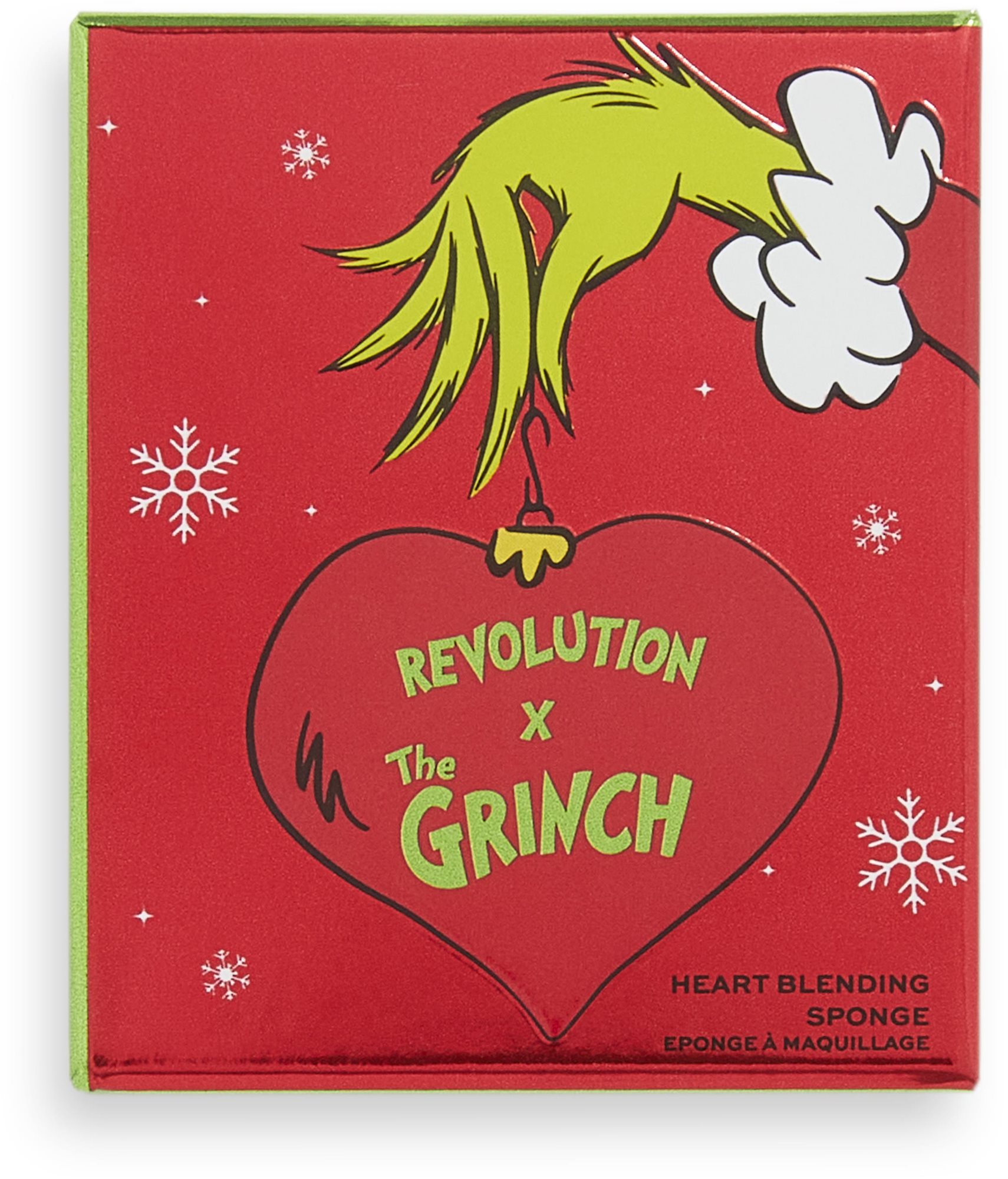 Sminkszivacs REVOLUTION The Grinch X Revolution Whoville Heart Beauty Sponge