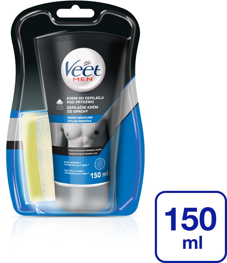 Szőrtelenítő krém VEET Men Silk&Fresh Sensitive Skin Shower Cream 150 ml
