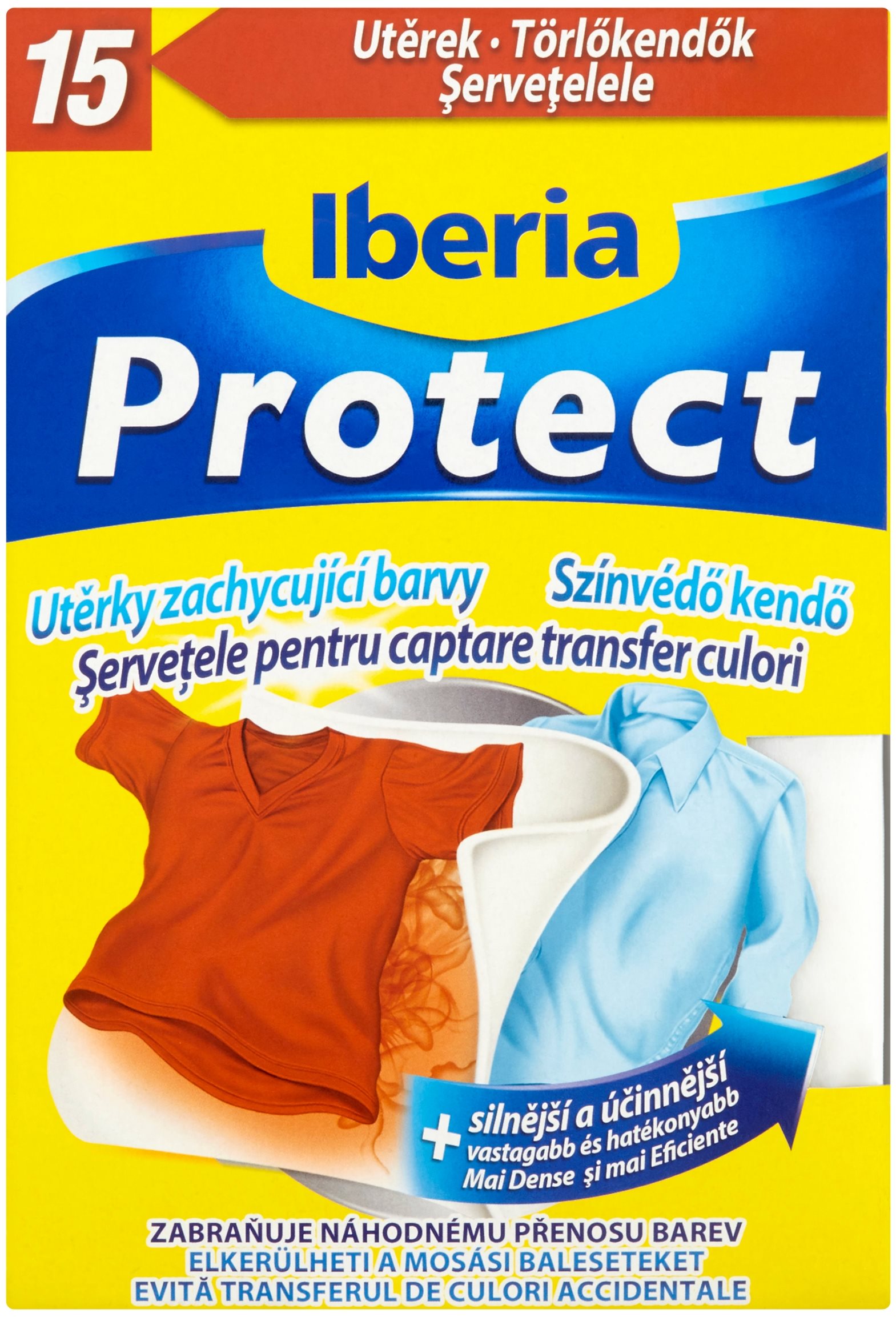 Törlőkendő mosógépbe IBERIA Protect Color 15 db