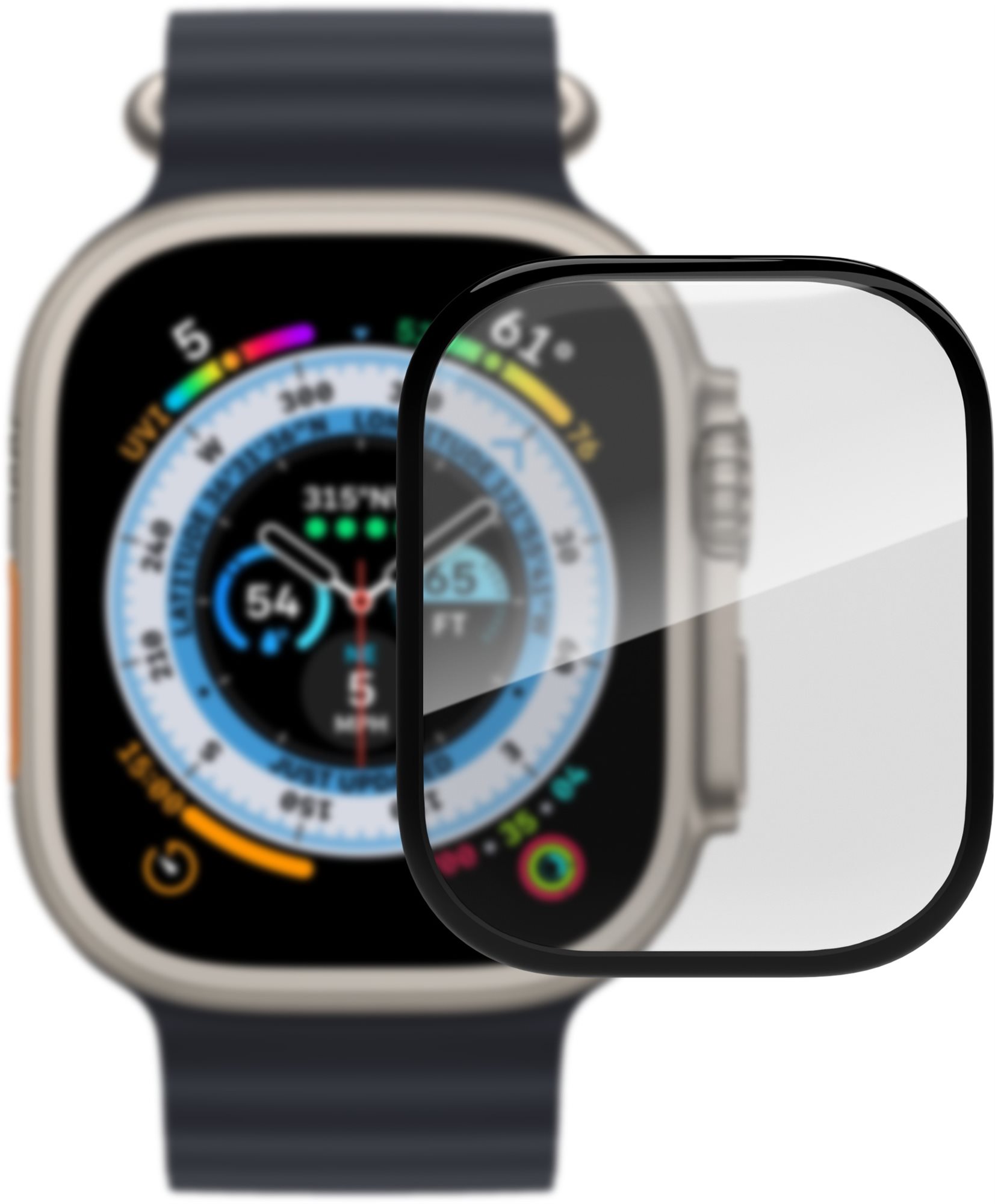 Üvegfólia AlzaGuard 2.5D FullCover Glass Protector Apple Watch Ultra órához