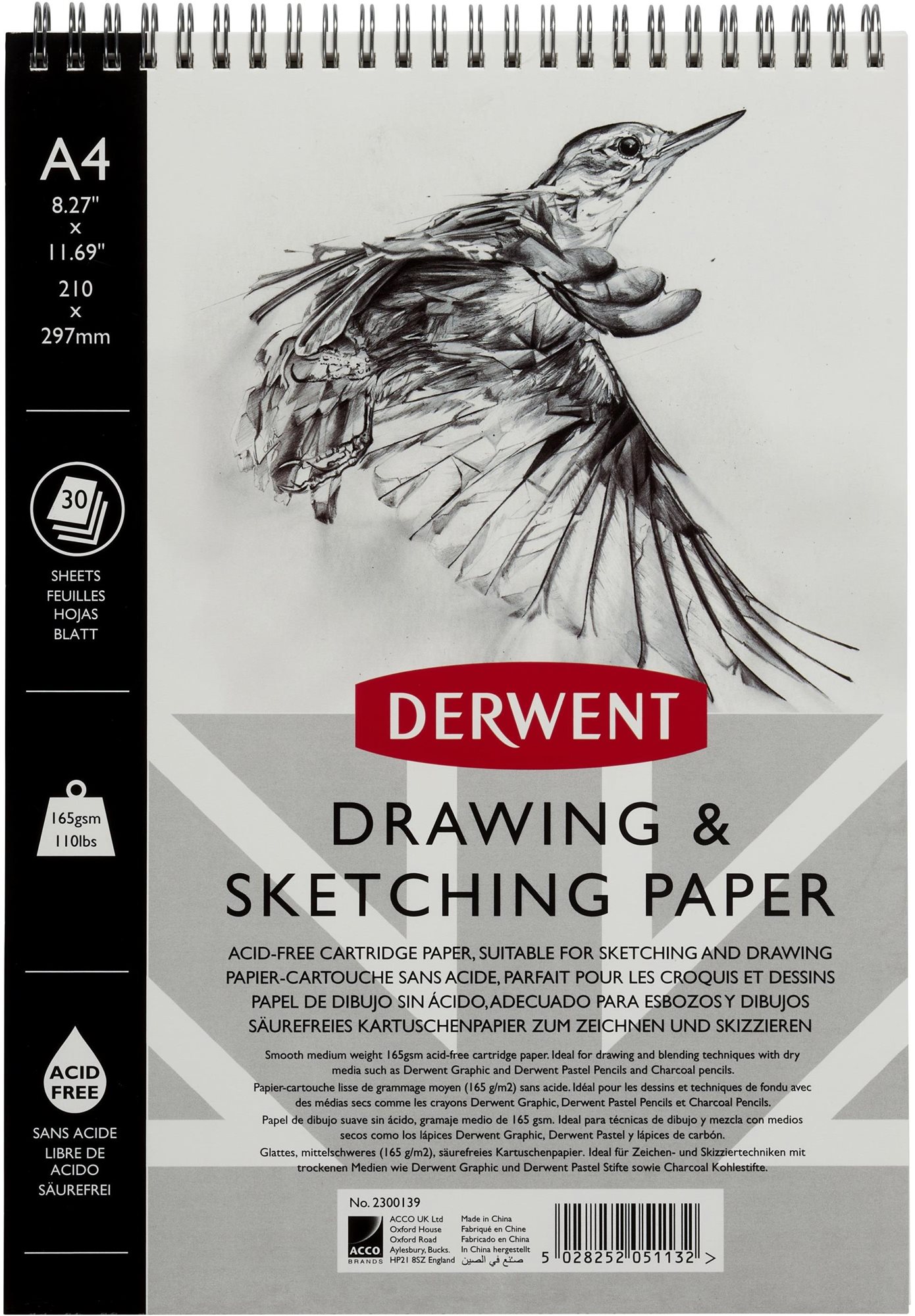 Vázlattömb DERWENT Drawing & Sketching Paper A4 / 30 lap / 165g/m2