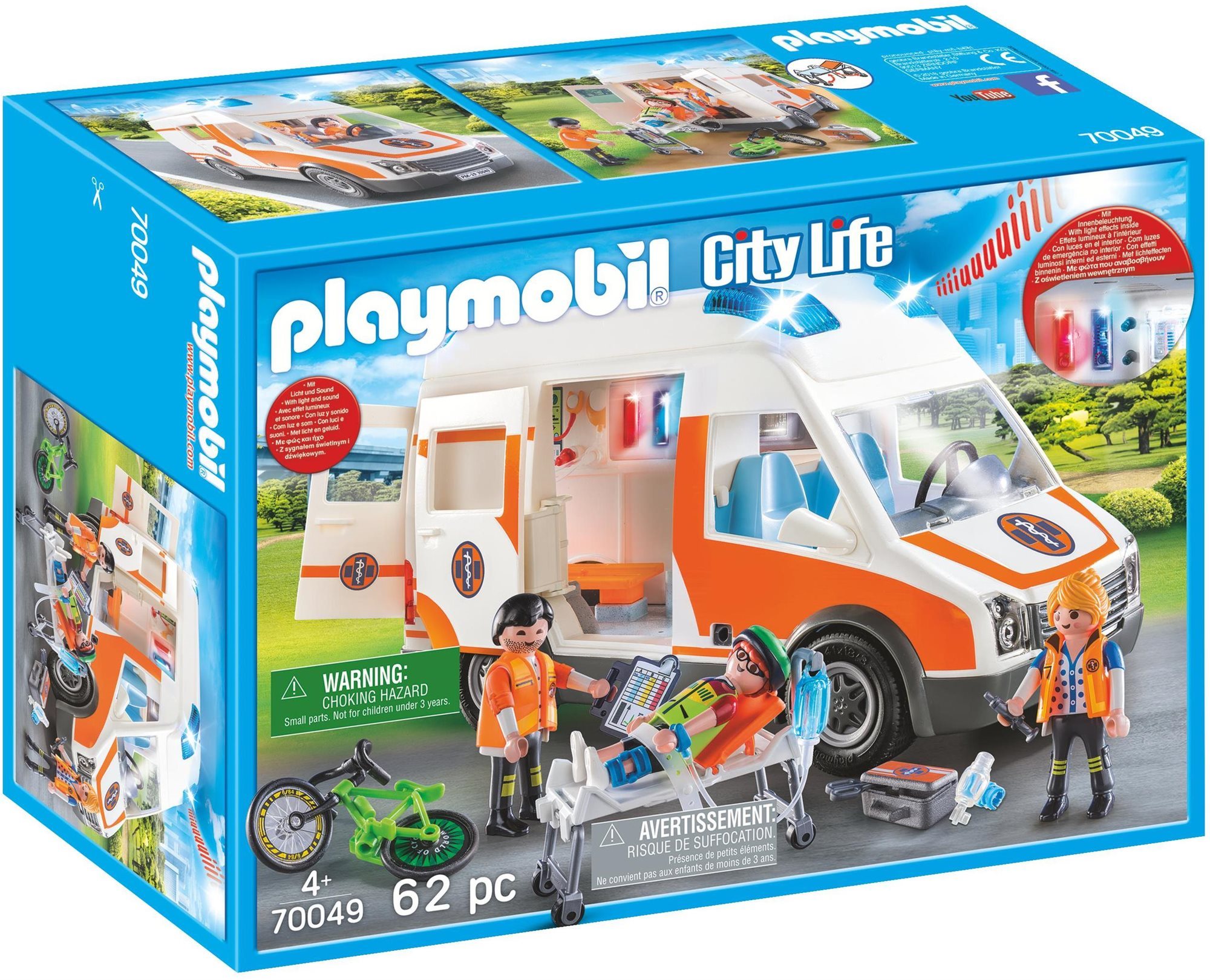 Építőjáték Playmobil 70049 Mentőautó villogó fényekkel