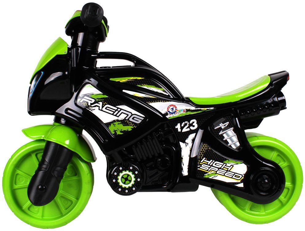 Futóbicikli Motorkerékpár zöld-fekete