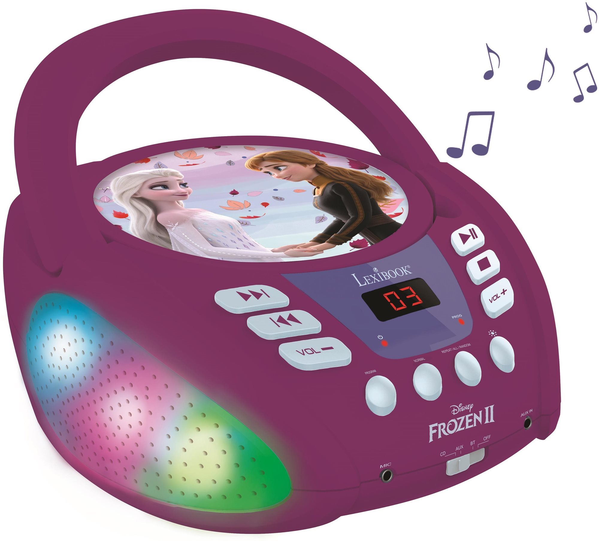 Zenélő játék Lexibook Disney Frozen Bluetooth CD-lejátszó fényekkel