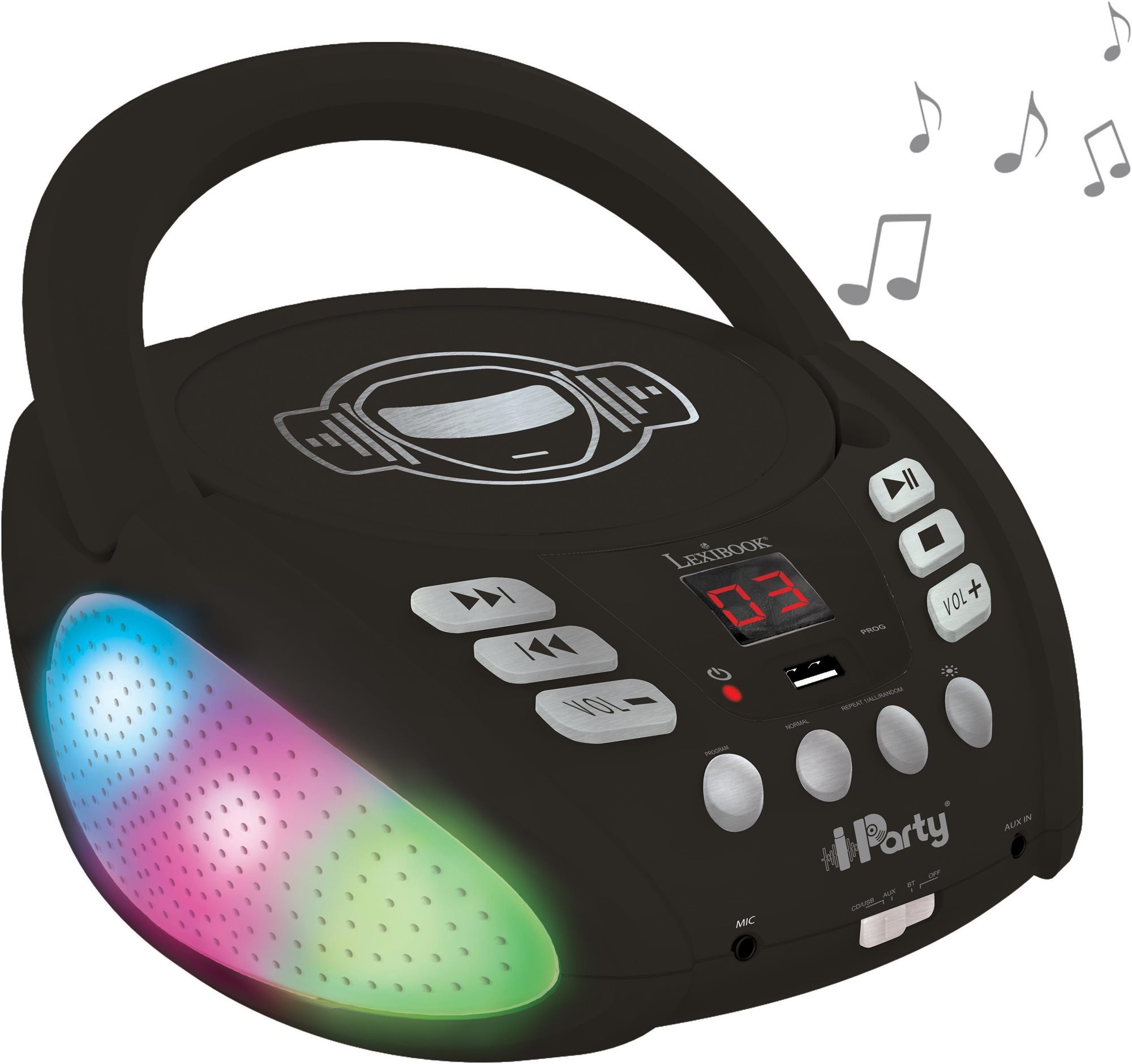 Zenélő játék Lexibook iParty USB CD-lejátszó fényekkel