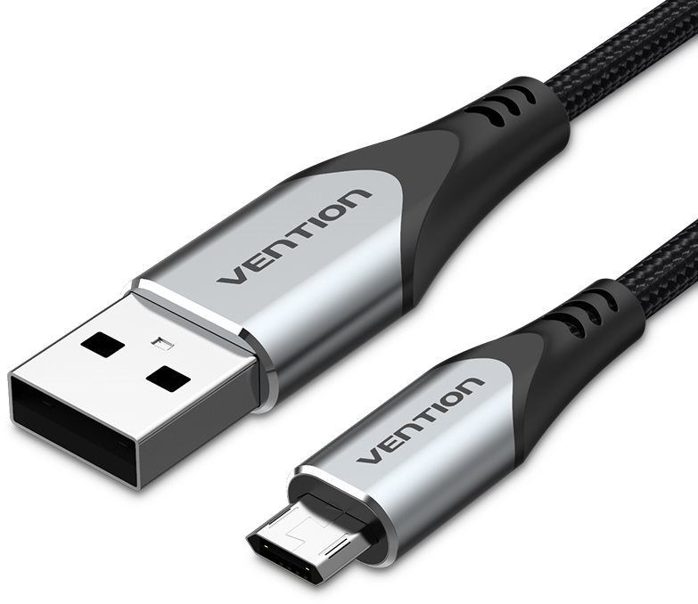 Adatkábel Vention Reversible USB 2.0 to Micro USB Cable 0.25M Gray Aluminum Alloy Type