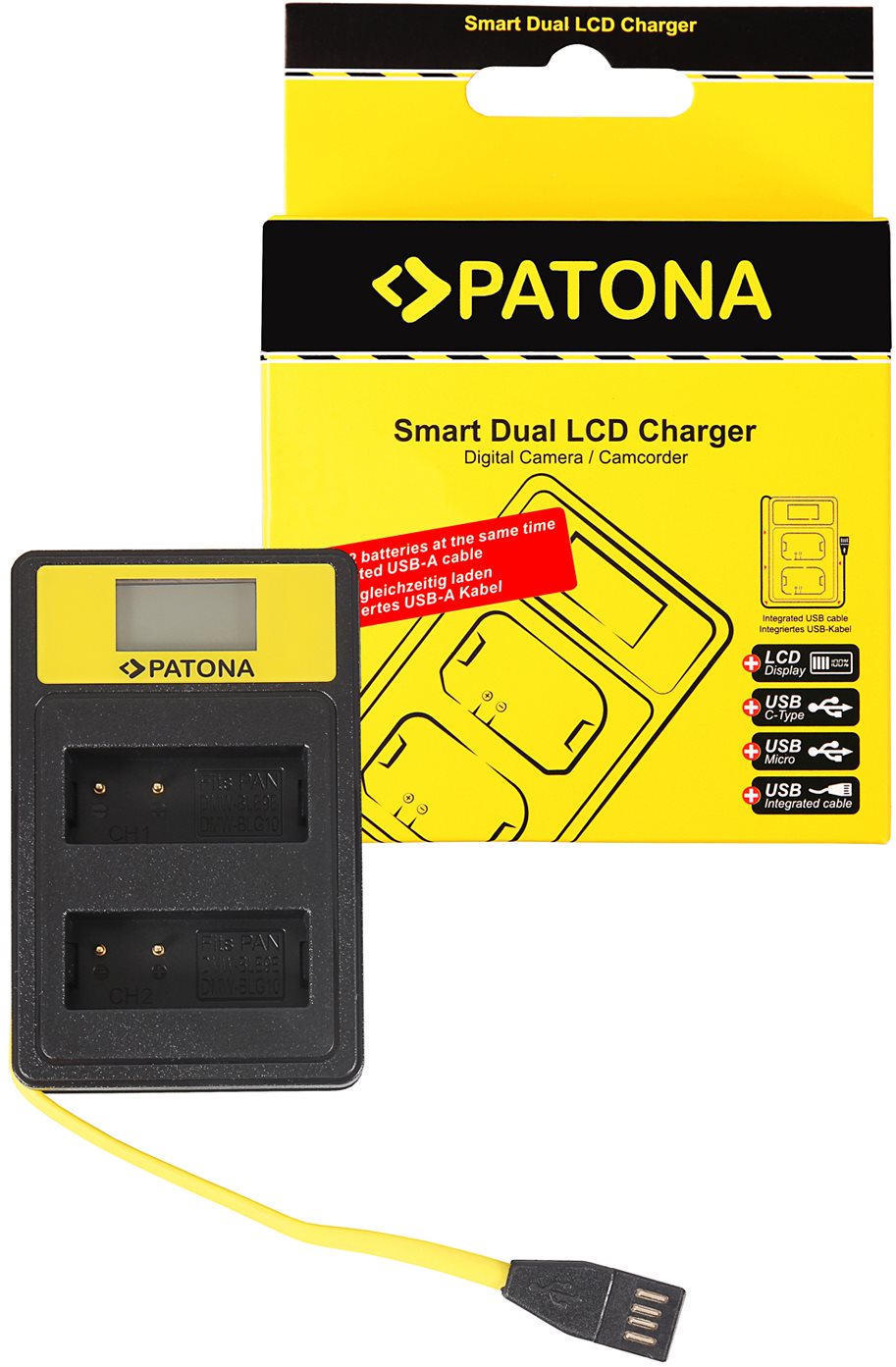 Akkumulátortöltő PATONA - Dual Panasonic DMW-BLG10