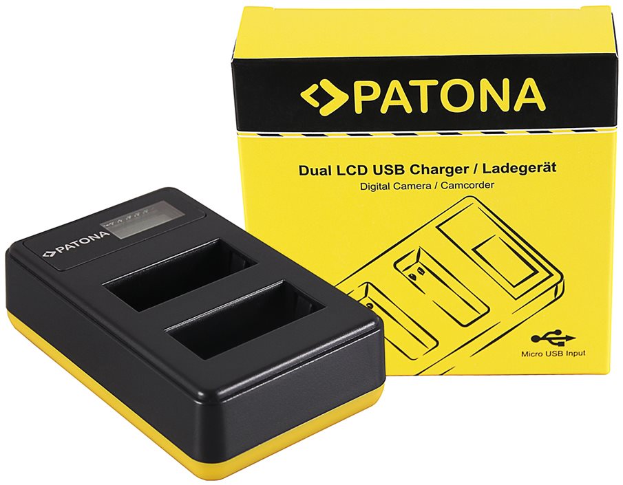 Akkumulátortöltő PATONA - Foto Dual LCD Canon LP-E17