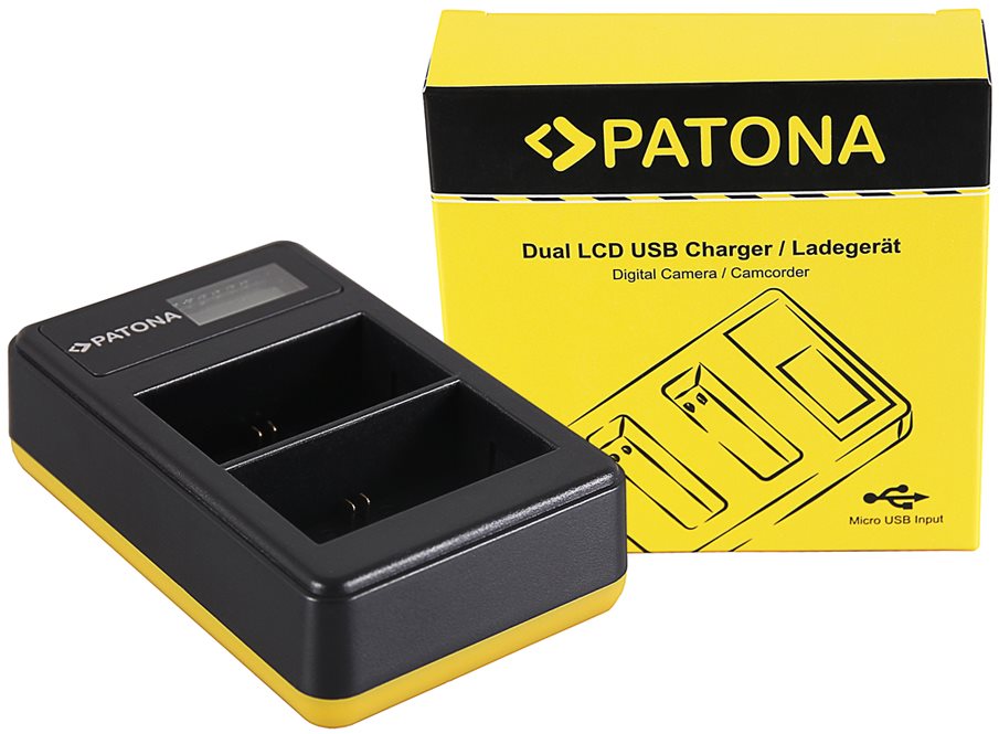 Akkumulátortöltő PATONA - Foto Dual LCD Canon LP-E6