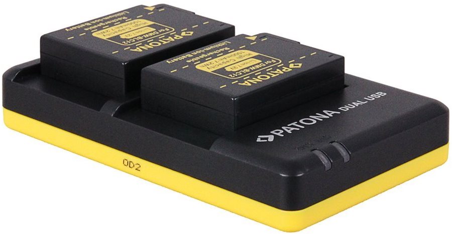 Akkumulátortöltő PATONA készlet Dual Panasonic DMW-BLC12 + 2 x 1000mAh-hoz