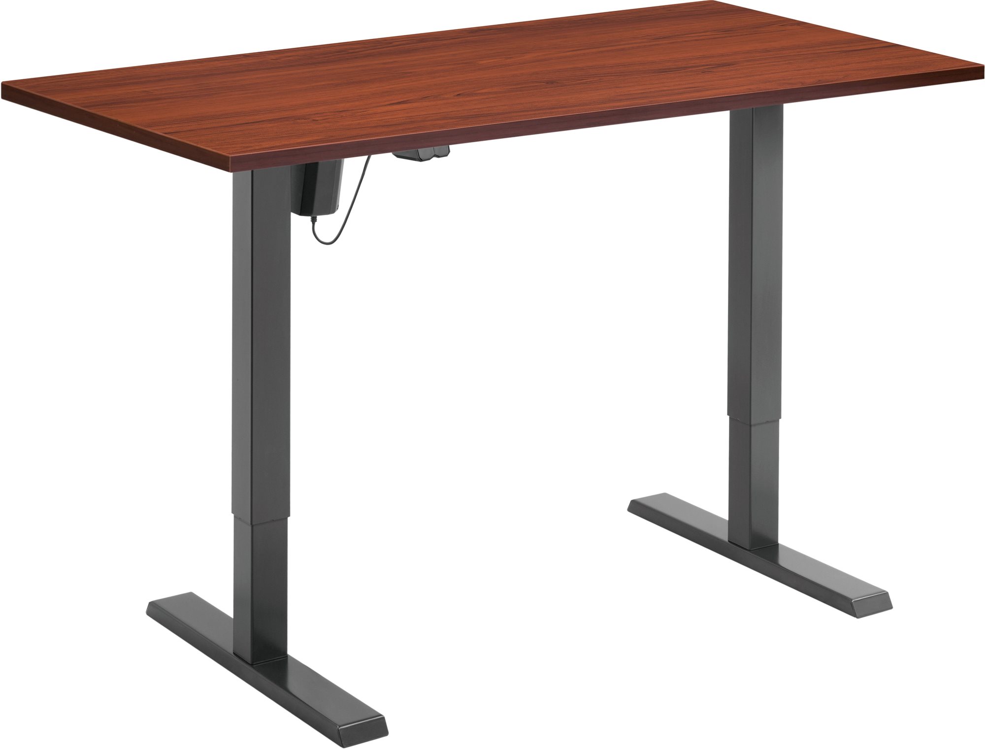 Állítható magasságú asztal AlzaErgo asztal ET2.1 fekete + AlzaErgo TTE-01 140x80cm laminált gesztenye