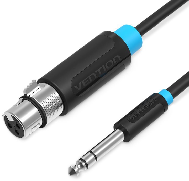 Audio kábel Vention 6.3mm Jack Male to XLR Female Audio Cable 2m Black