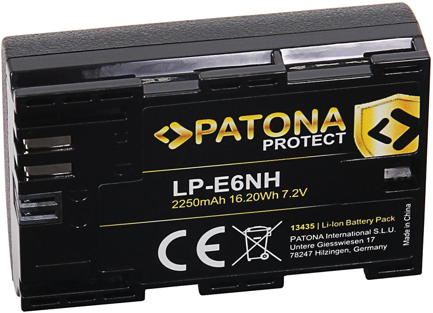 Fényképezőgép akkumulátor PATONA a Canon LP-E6NH 2250mAh Li-Ion Protect EOS R5/R6 készülékhez