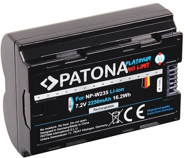 Fényképezőgép akkumulátor PATONA a Fuji NP-W235 2250mAh Li-Ion 7.2V Platina X-T4-hez
