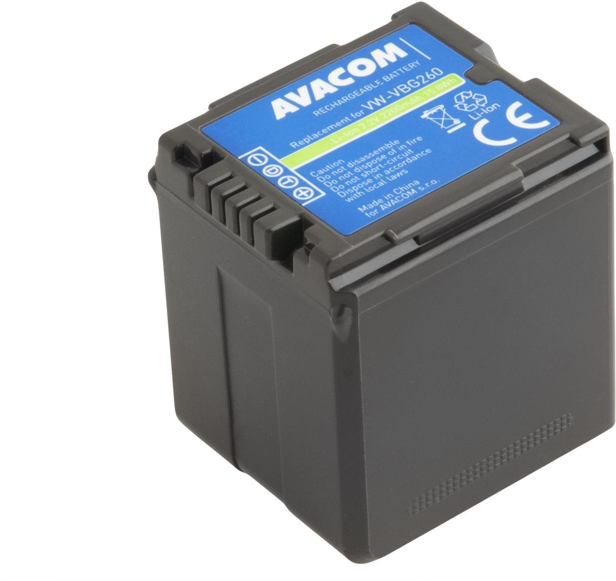 Kamera akkumulátor AVACOM akku Panasonic VW-VBG260 helyett Li-Ion 7