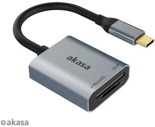 Kártyaolvasó AKASA SD a microSD USB C kártya olvasó / AK-CR-10BK