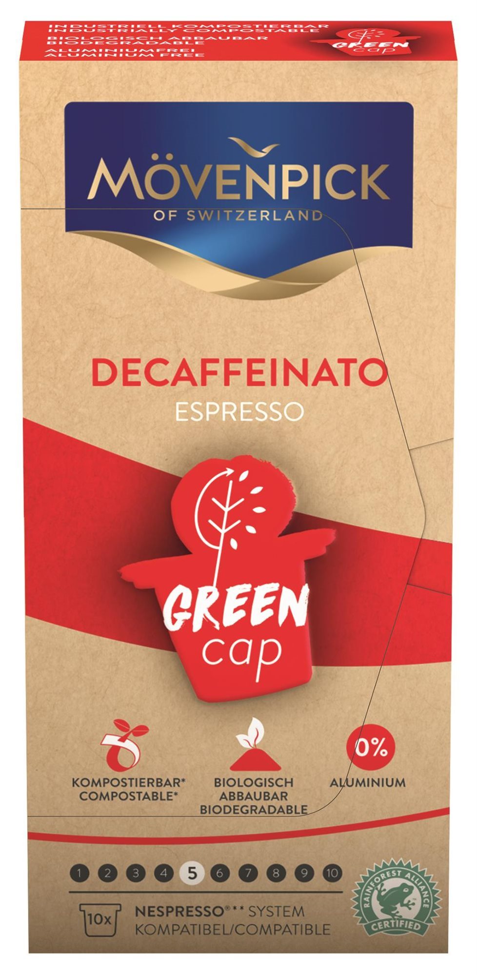 Kávékapszula MÖVENPICK Green Cap Decaffinato 10x5