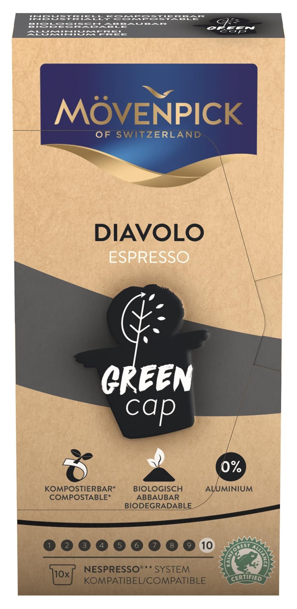 Kávékapszula MÖVENPICK Green Cap Diavolo Espresso 10x5