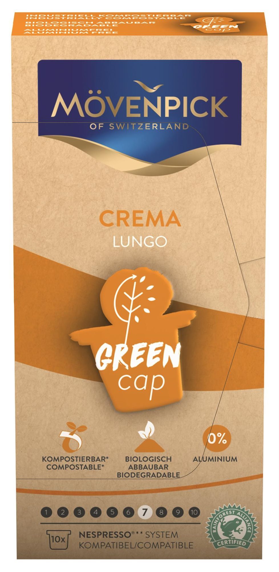 Kávékapszula MÖVENPICK Green Cap Lungo Crema 10x5