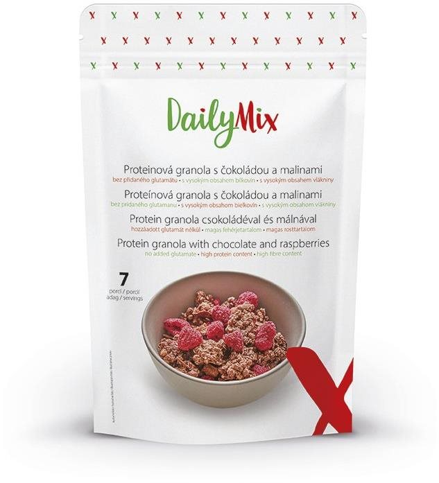Ketogén diéta DailyMix Protein granola csokoládéval és málnával (7 adag)