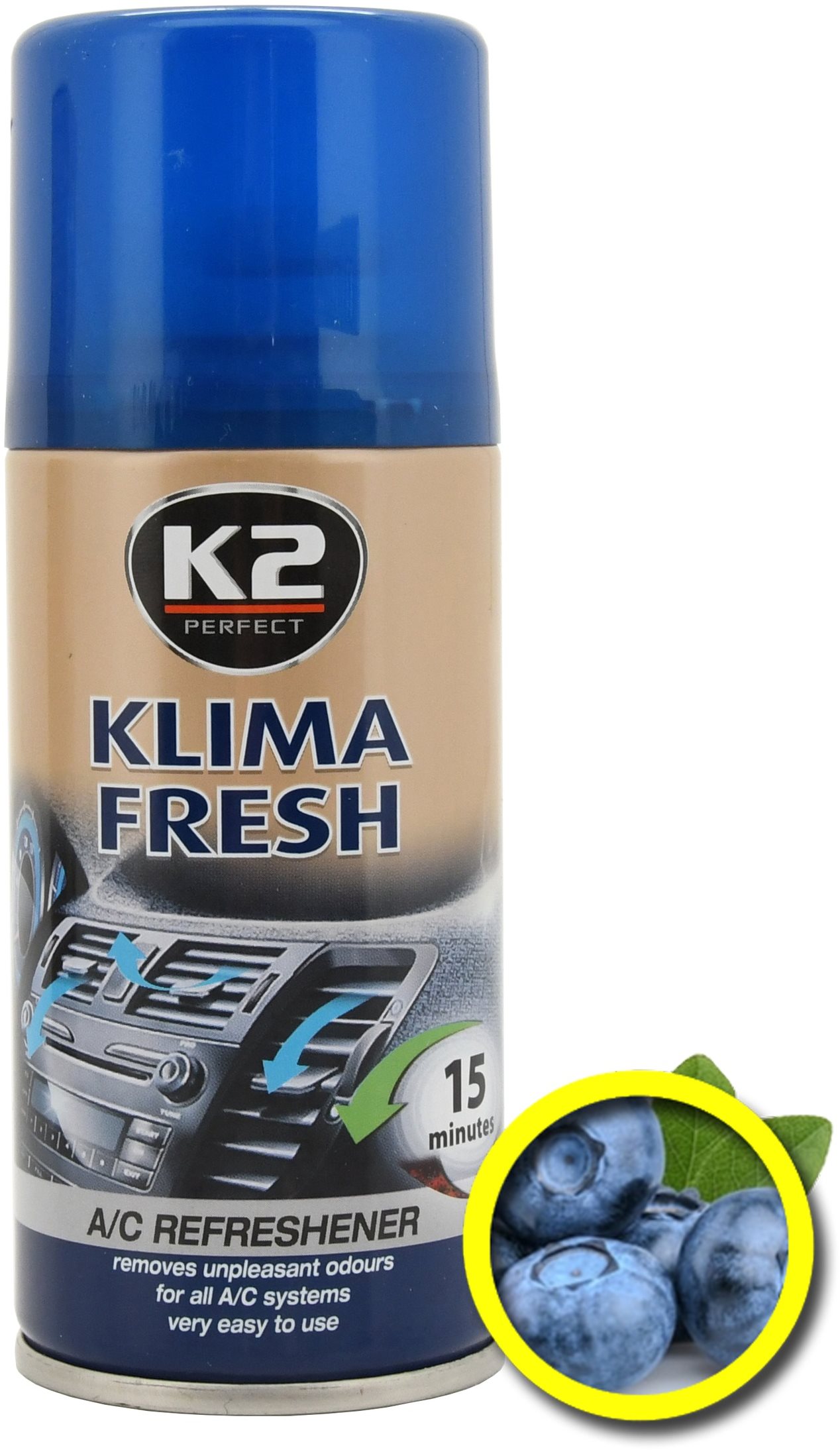 Légkondicionáló tisztító K2 KLIMA FRESH BLUEBERRY 150 ml