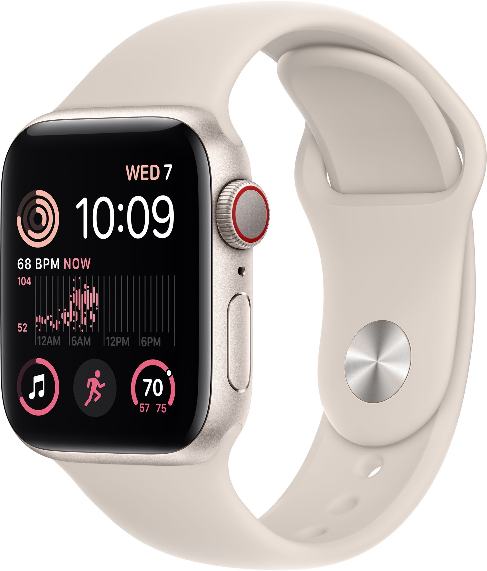 Okosóra Apple Watch SE (2022) 40mm Cellular Csillagfény alumínium csillagfény sportszíjjal
