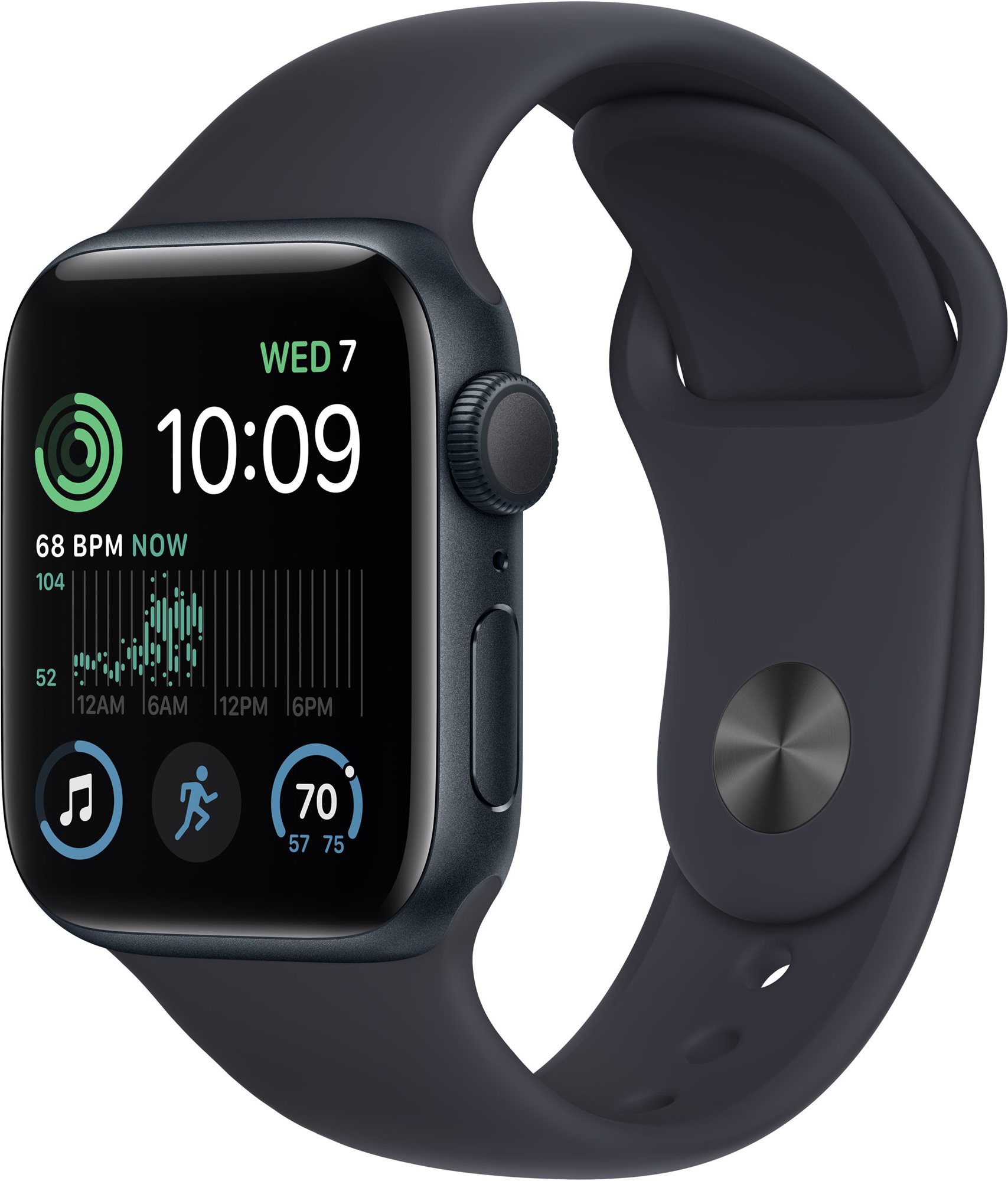 Okosóra Apple Watch SE (2022) 40mm Éjfekete alumínium éjfekete sportszíjjal
