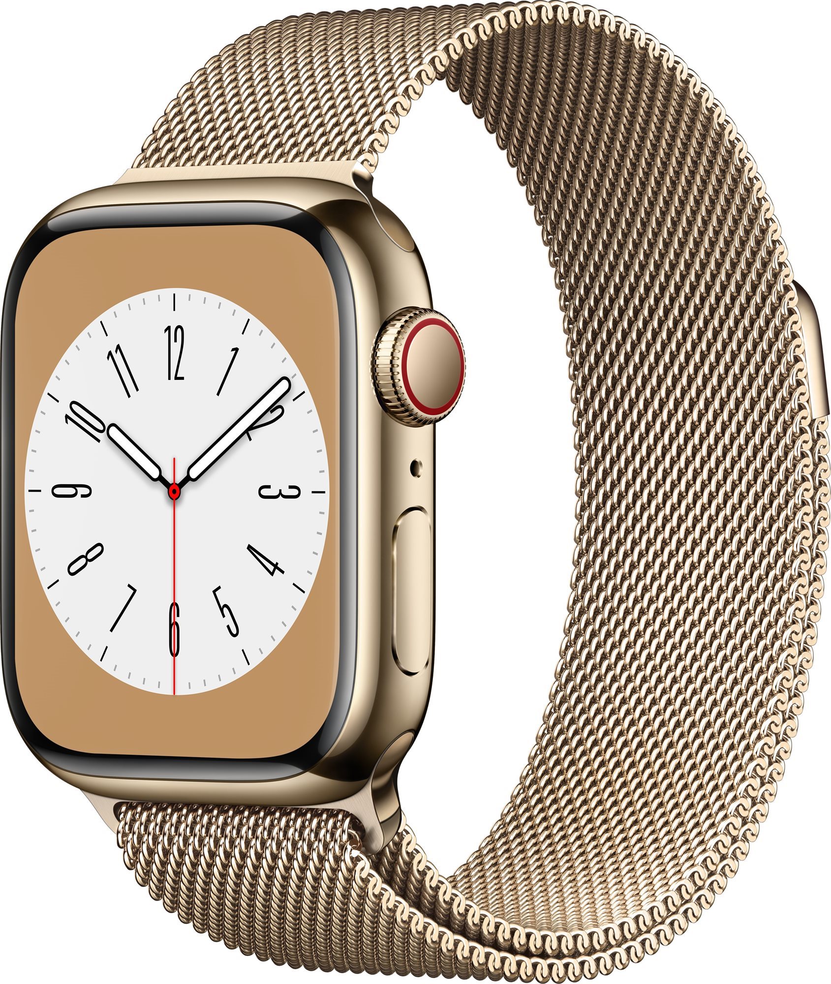 Okosóra Apple Watch Series 8 41 mm Cellular Arany rozsdamentes arany milánói szíjjal