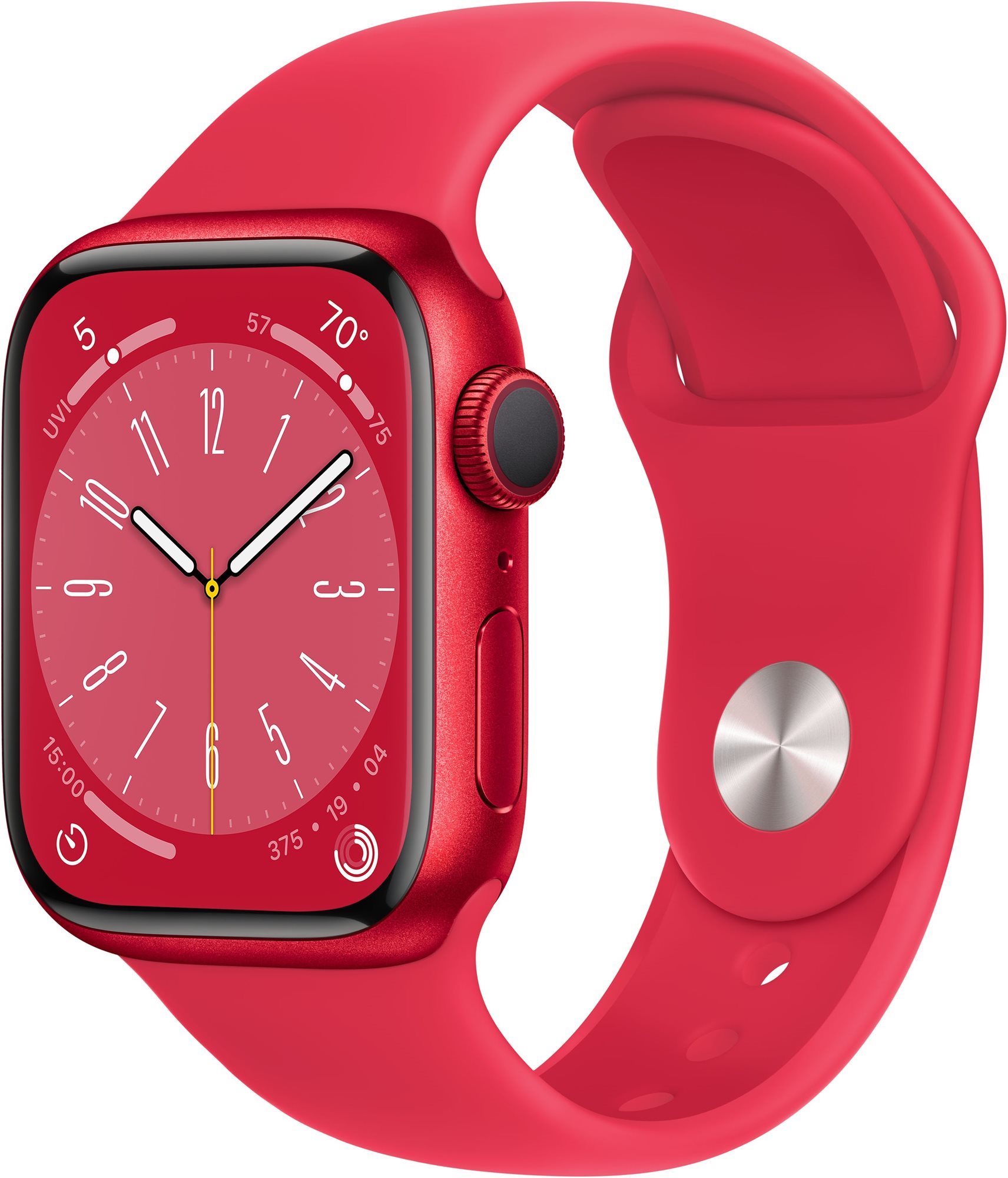 Okosóra Apple Watch Series 8 41 mm Piros alumínium piros sportszíjjal