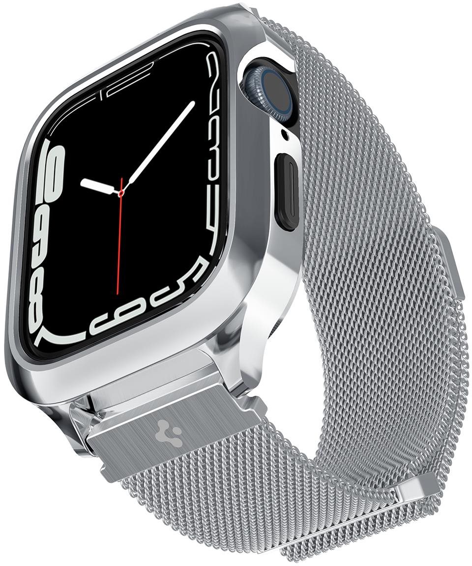 Okosóra tok Spigen Metal Fit Pro Silver Apple Watch 8/7 45mm tok