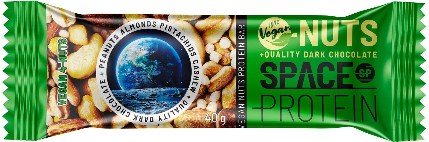 Protein szelet Space Protein VEGAN NUTS 4-NUTS 40 g