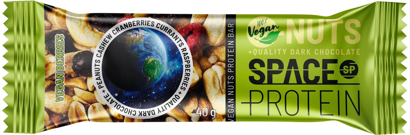 Protein szelet Space Protein VEGAN NUTS Berries 40 g