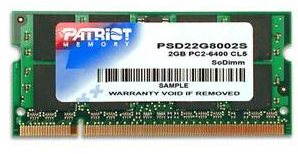 Rendszermemória Patriot SO-DIMM 2GB DDR2 800 MHz CL6 Signature Line