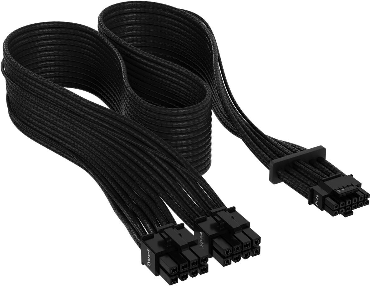 Tápkábel Corsair Premium Individually Sleeved 12+4pin PCIe Gen 5 12VHPWR 600W cable Type 4 Black