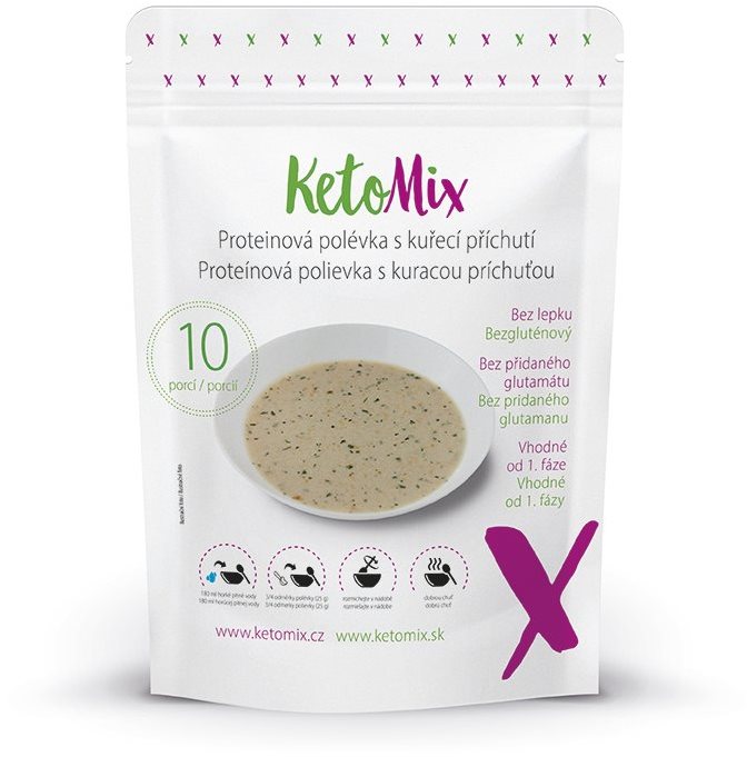 Tartós élelmiszer KetoMix Protein leves csirkehús ízesítéssel 250 g (10 adag)