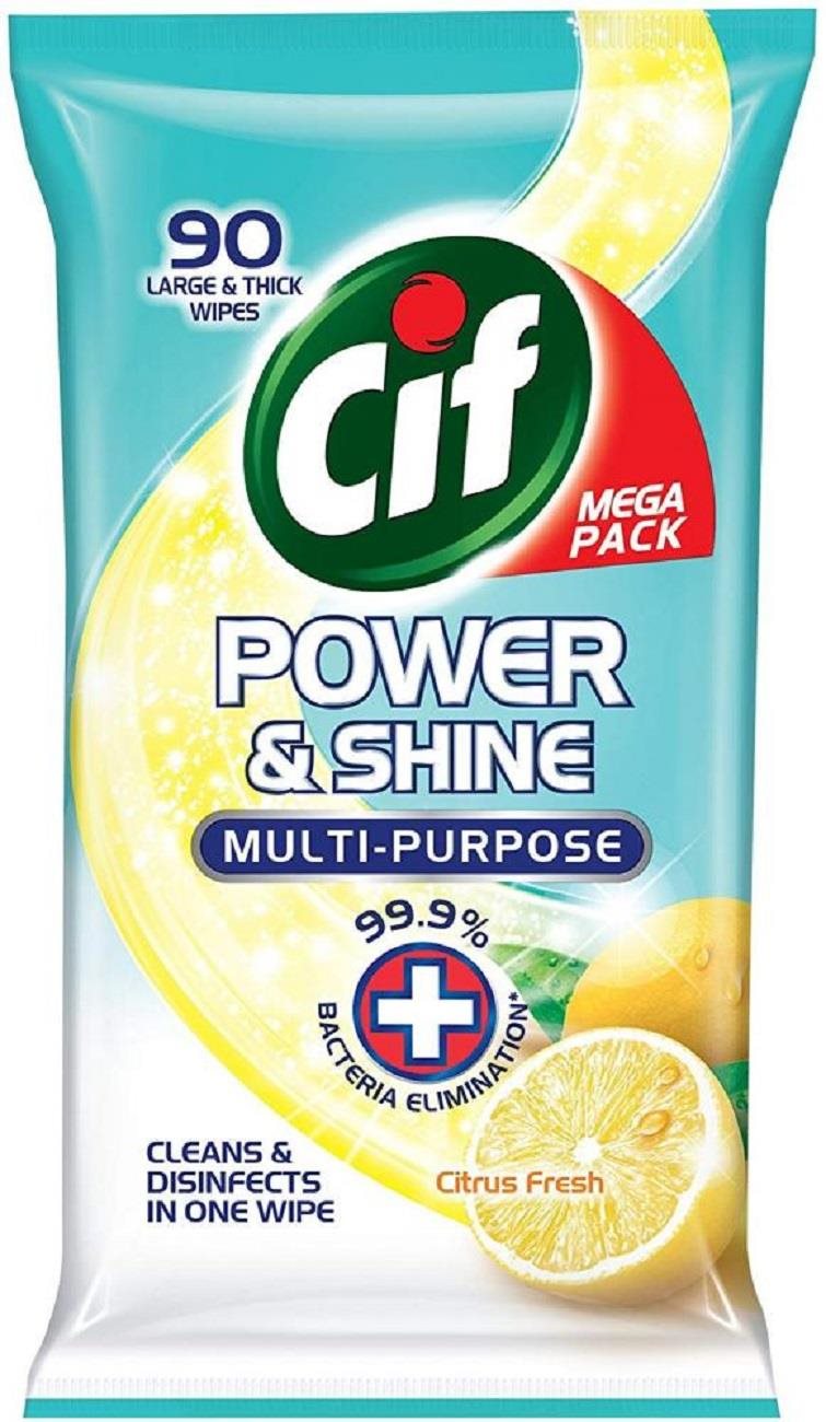 Tisztítókendő CIF Power & Shine Citrus Fresh 90 db